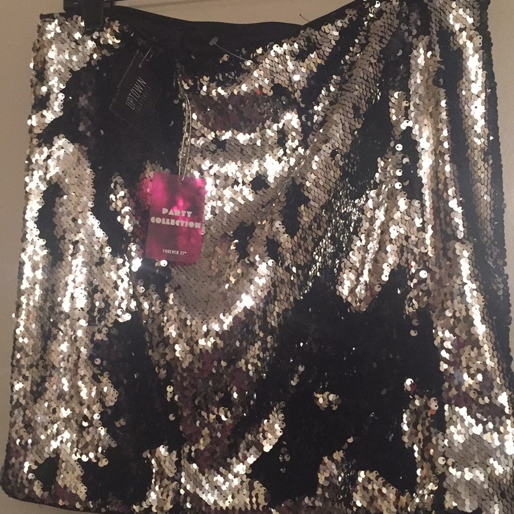 Mini skirt party collection silver/blk sz large